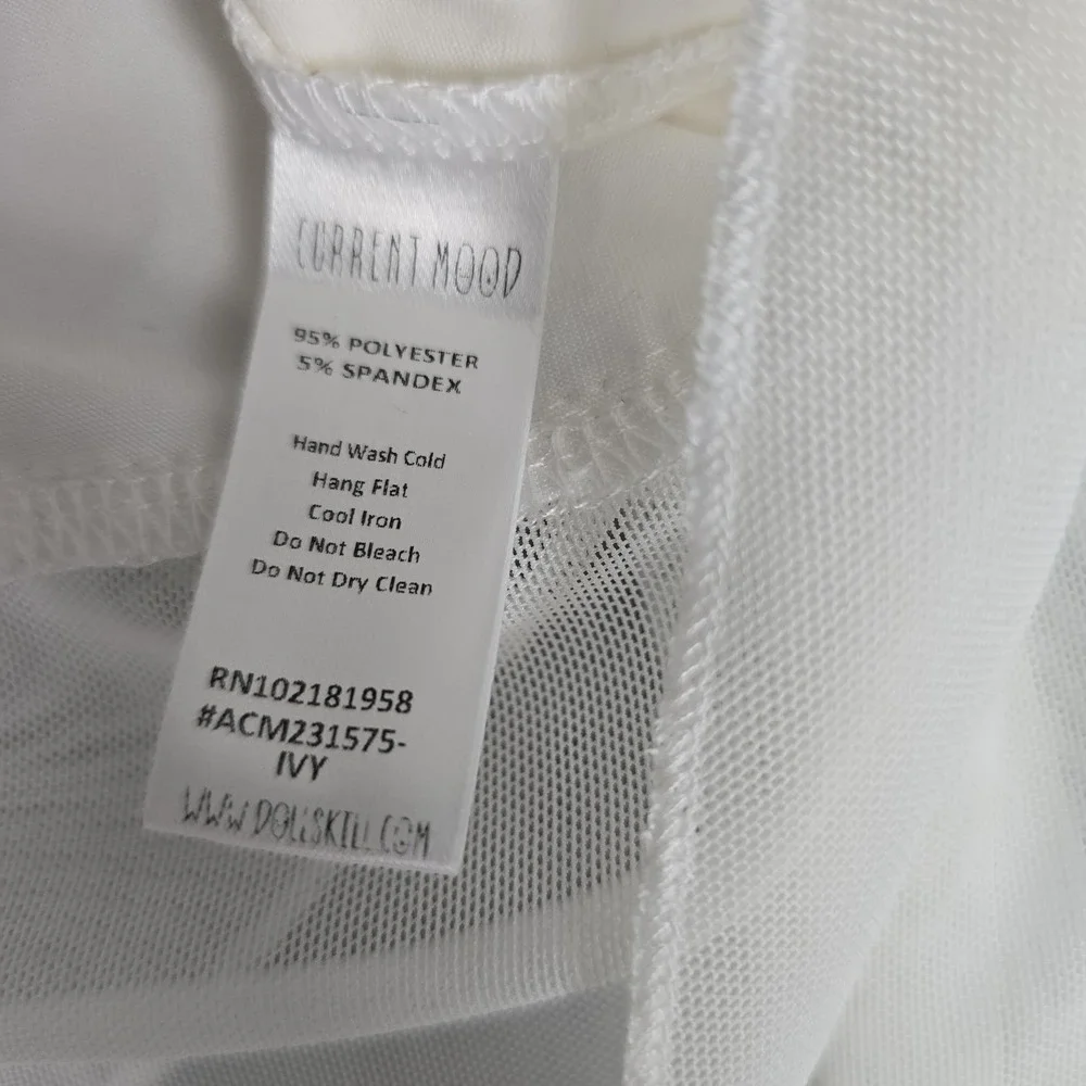 Current Mood Sheer Mesh Crop Top White‎ L Fairy Y2K Angel Festival Rave